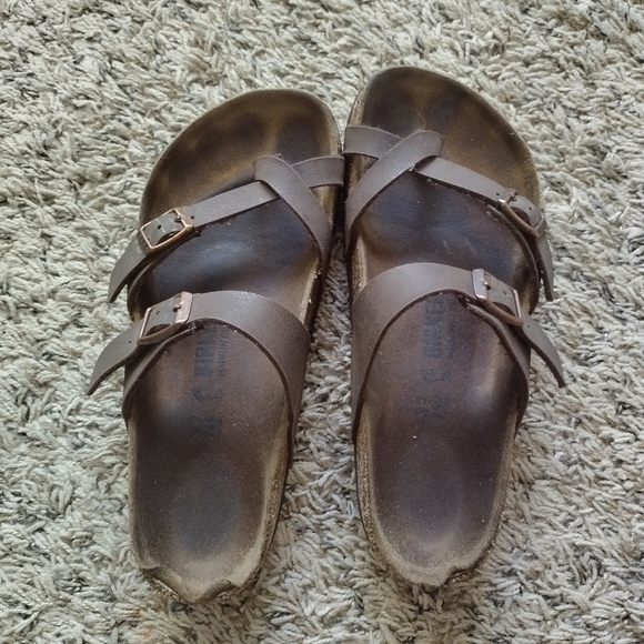Birkenstock Mayari brown leather toe loop sandals sz 37/6,5 - Picture 4 of 8